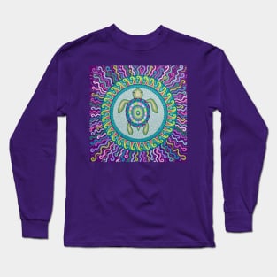 Psychedelic Turtle Mandala Long Sleeve T-Shirt